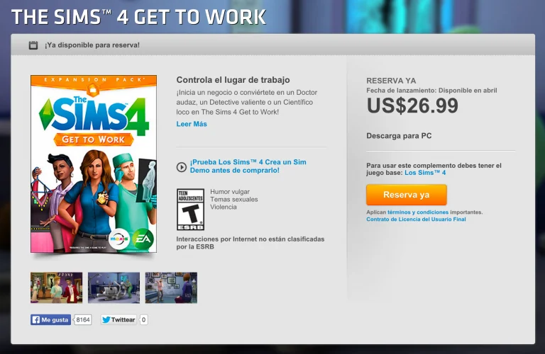 Pre ordena Los Sims 4:  ¡A Trabajar!