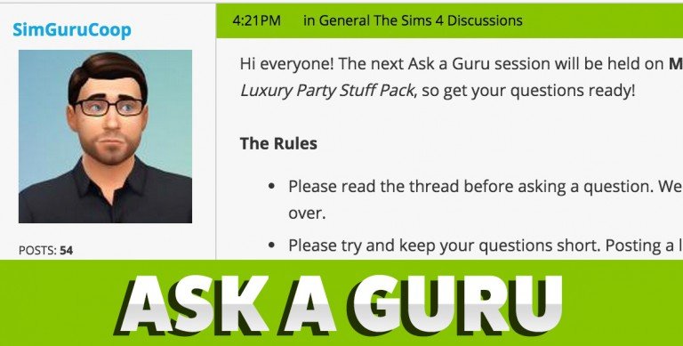 Pregúntale a un GURÚ: Todo sobre Los Sims 4 Fiesta glamurosa