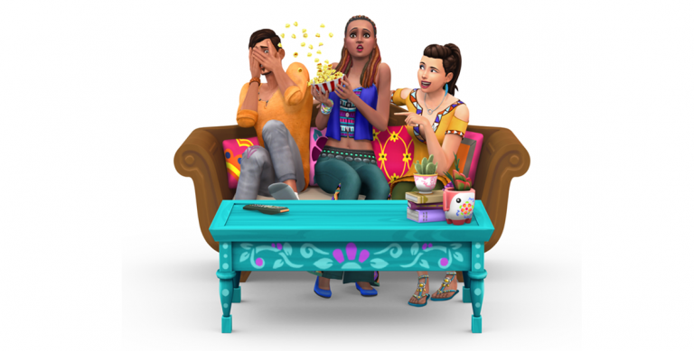 Render oficial de Los Sims 4 Noche de Cine Pack de Accesorios
