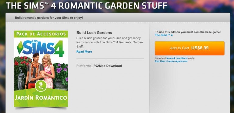 Los Sims 4 Jardín Romántico ya está disponible en Origen