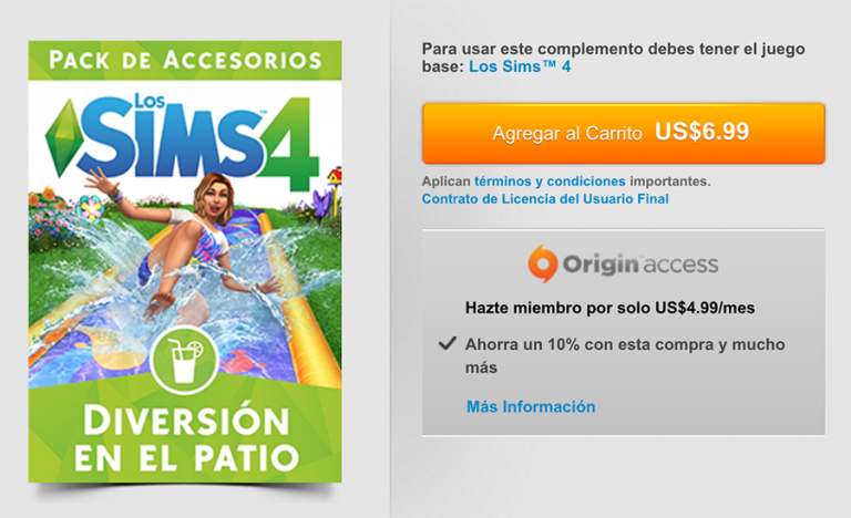 Ya está disponible en Origin Los Sims 4 Diversión en el Patio
