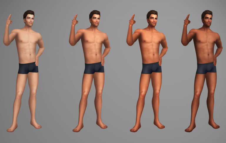 CC: Piel realista para tus Sims hombres