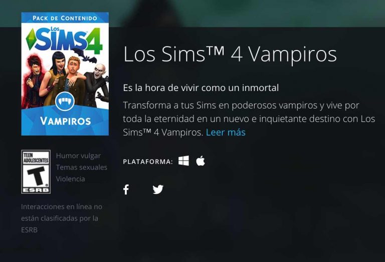 Los Sims 4 Vampiros ya está disponible en Origin