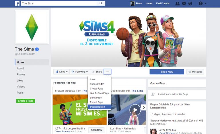 Los Sims fusionan todas las páginas de Facebook en una sola