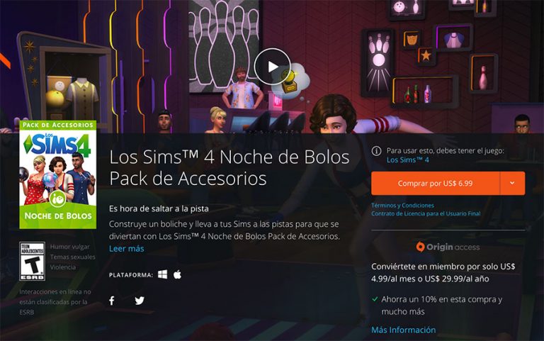 Los Sims 4 Noche de Bolos ya está disponible en Origin