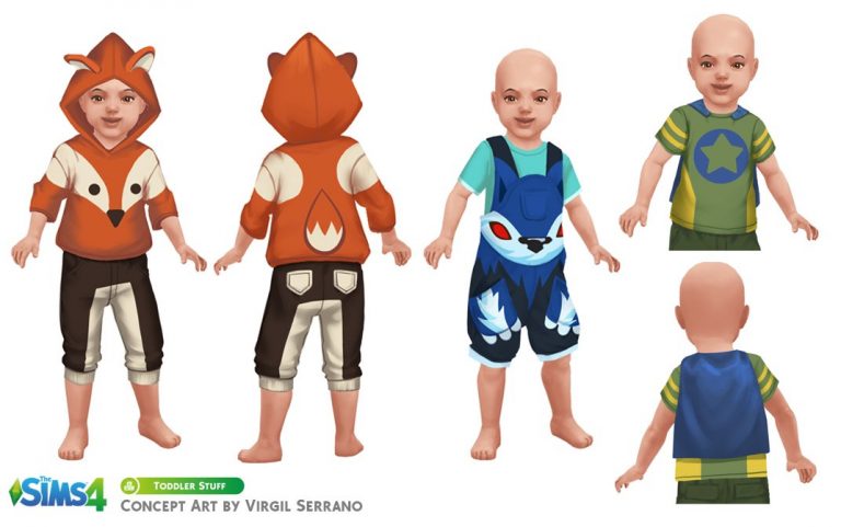 Arte conceptual de Los Sims 4 Infantes por @SimGuruKimmi