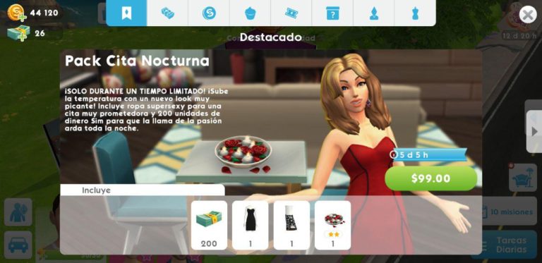Nuevo pack “Cita Nocturna” disponible en la tienda de Los Sims Móvil
