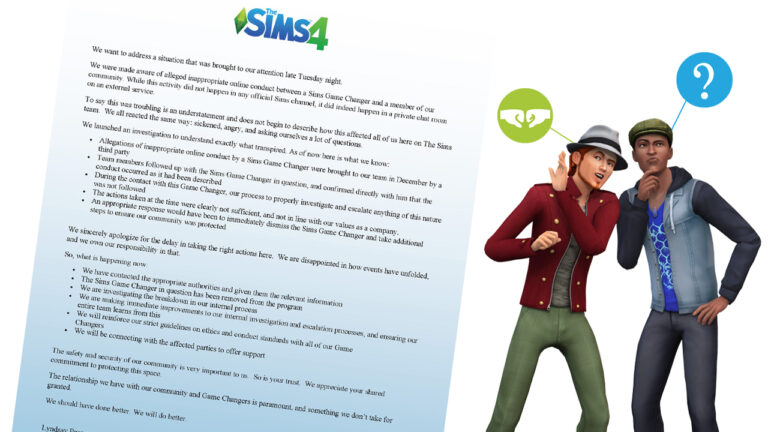 Declaración oficial de SimGuruLyndsay sobre el Game Changer respecto al acoso de menores