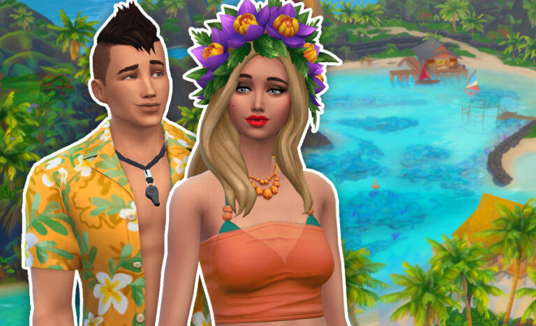 Vista general del contenido del CAS de Los Sims 4 Vida Isleña