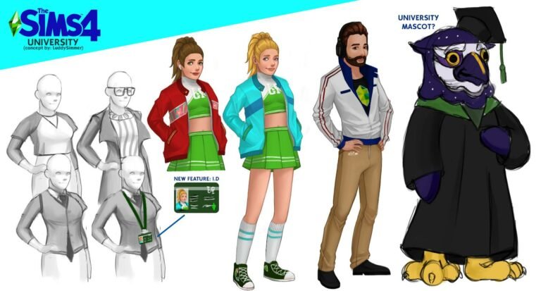Fan Art: Arte conceptual de Los Sims 4 Universitarios por Luddle