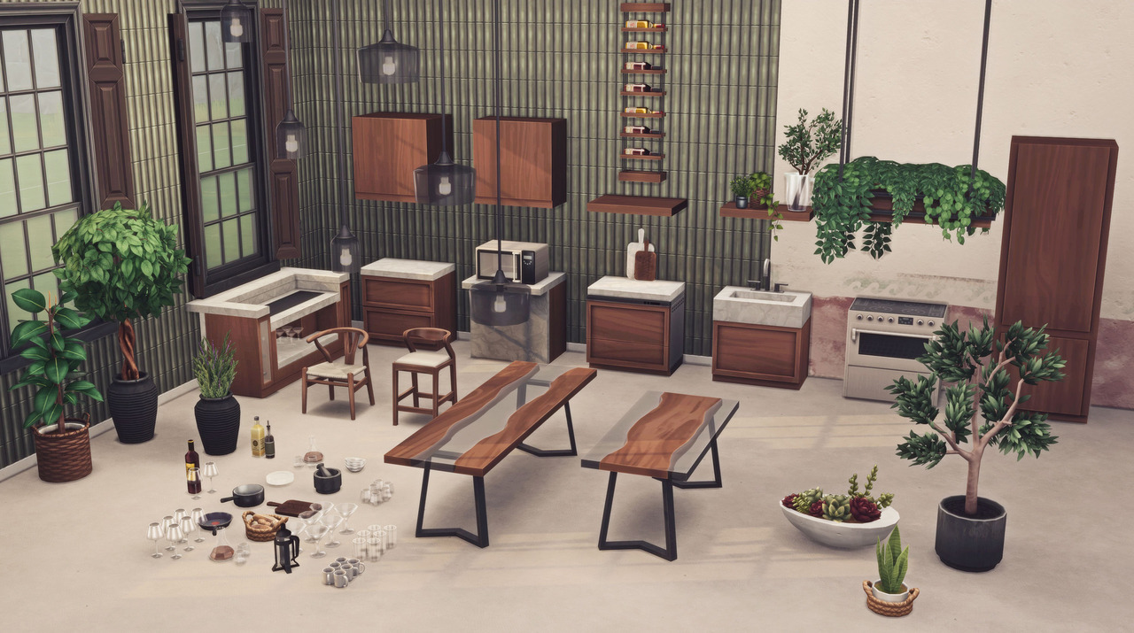 Piezas de cocina Maxis Match incluidas en The Kichen