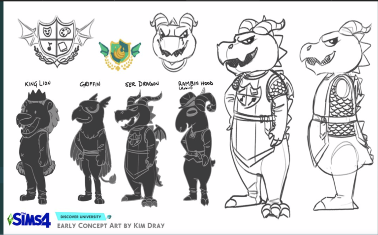 ¡Algunos de los bocetos para las mascotas de nuestras universidades favoritas!