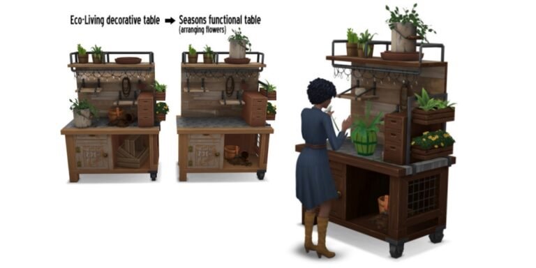 Mod: Puesto de Flores funcional de Los Sims 4 Vida Ecológica