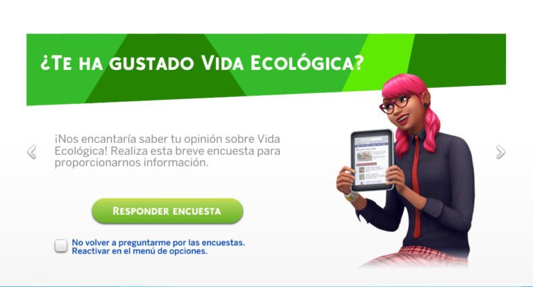 Encuesta oficial sobre Los Sims 4 Vida Ecológica