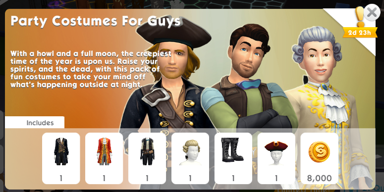 Pack de contenido de Los Sims Móvil en el mes de noviembre.