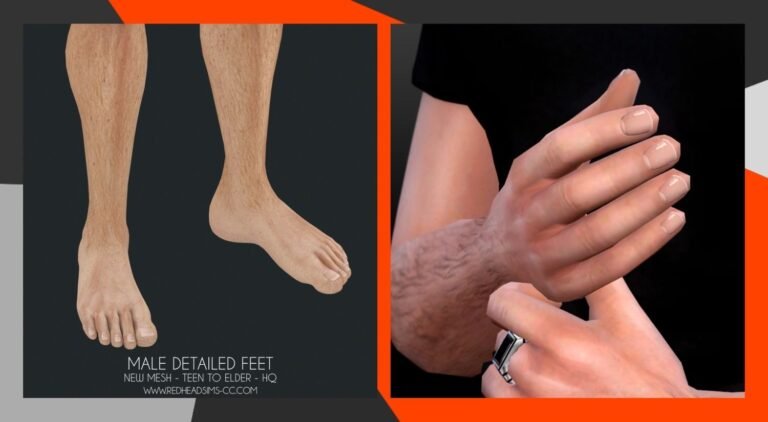 CC: Pies y uñas detalladas para Los Sims 4