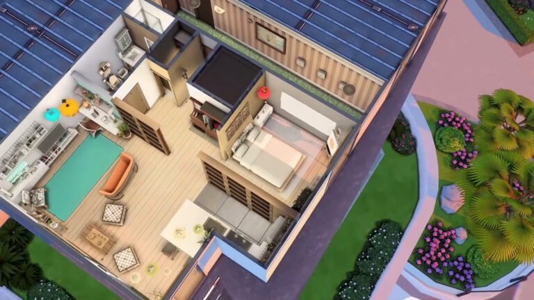 Solar Destacado: Moderno Apartamento Japonés en Los Sims 4