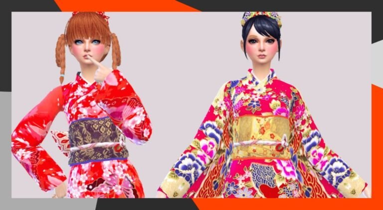 CC: Kimonos para chicas (着物) parte 2 para Los Sims 4