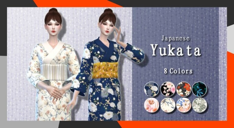 CC: Kimonos para chicas (着物) para Los Sims 4