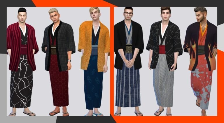 CC: Yukatas para chicos (浴衣) Parte 2 para Los Sims 4