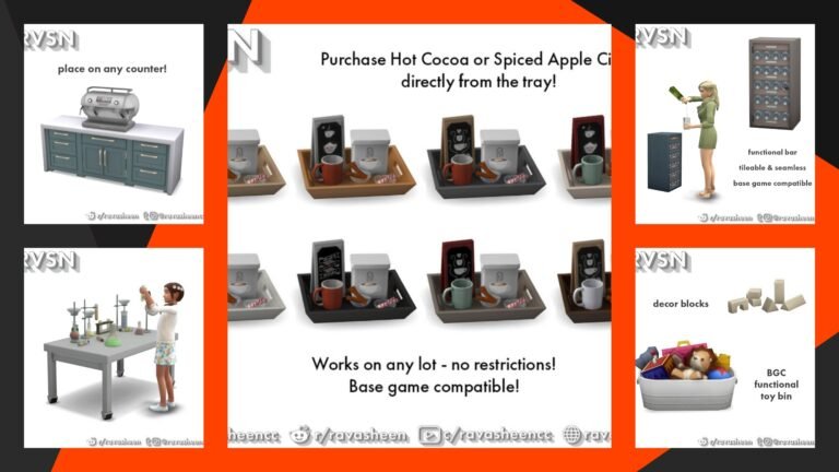 Top 5 de los increíbles objetos de Los Sims 4 reinventados por Ravasheen