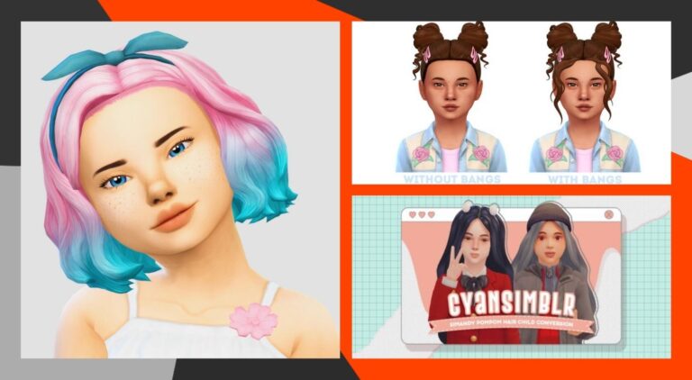 CC: Cabellos para niñas en Los Sims 4