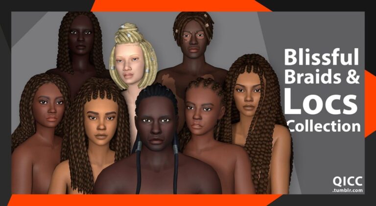 CC: Blissful Braids & Locs Collection para Los Sims 4