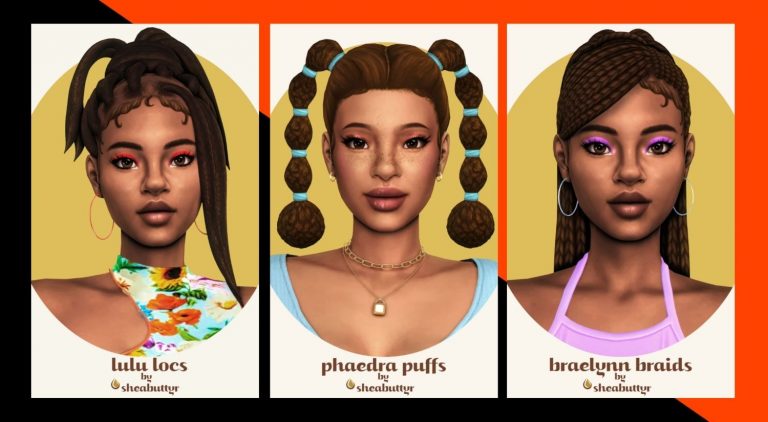 CC: Peinados nuevos por Sheabuttyr para Los Sims 4