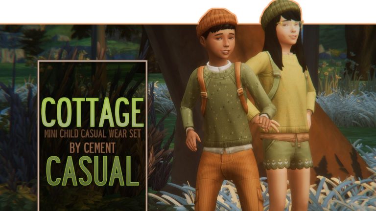 CC: “Cottage Casual”- Mini Child Casual Wear Set en Los Sims 4