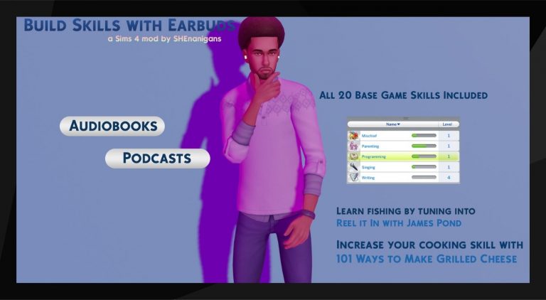 Mod: Audiolibros y Podcasts con los auriculares de Los Sims 4