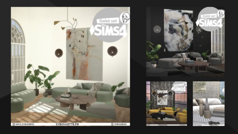 CC: Set de muebles para salón creado por Syboulette para los Sims 4