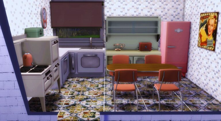 CC: Muebles de cocina de los años 60 para Los Sims 4