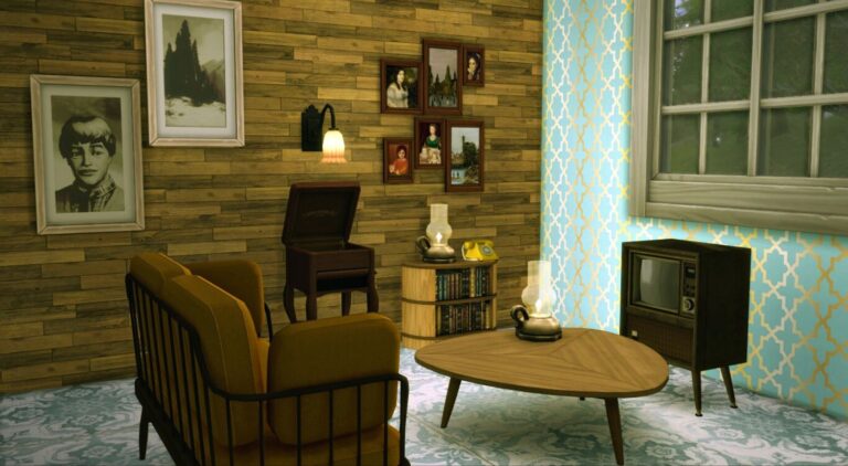 CC: Salón de los años 60 para Los Sims 4