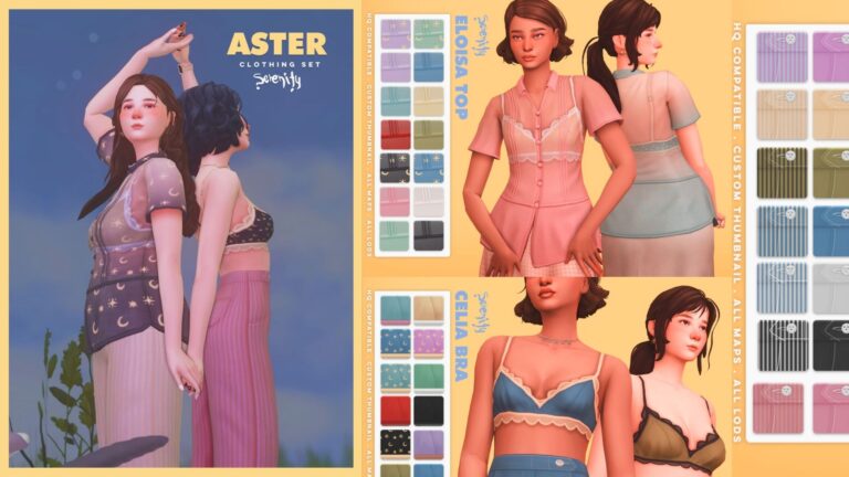 CC: “Aster Set Clothing Set” último cometa para despedir el año en Los Sims 4