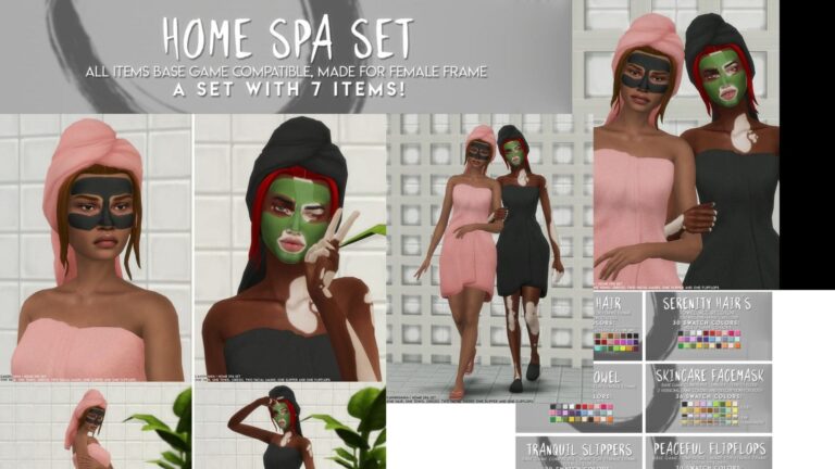 CC: “Home Spa Set” arrenglándonos para despedir el año en Los Sims 4