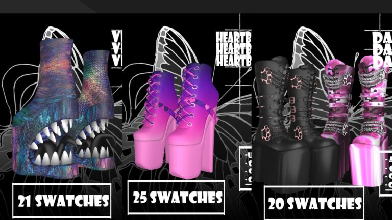 CC: Botas rompecorazones para Los Sims 4