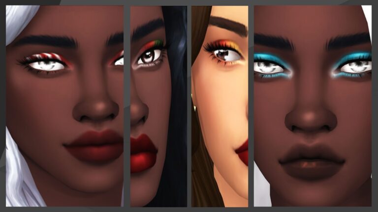 CC: 3 maquillajes navideños por crypticsims para Los Sims 4