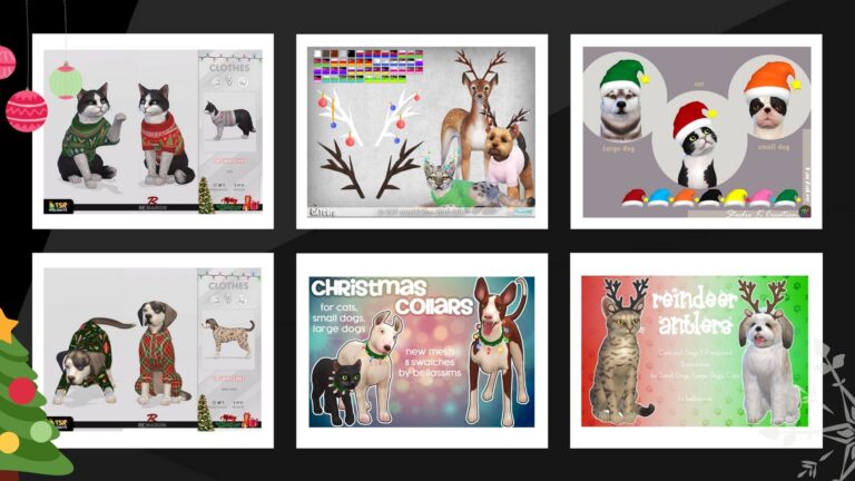CC: Accesorios navideños para mascotas en Los Sims 4