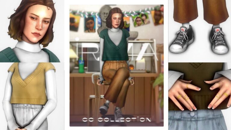 CC: Set de ropa confort “Irma” creado por AdrienPastel para los Sims 4