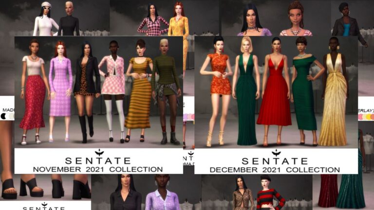 CC: Colección de ropa para mujeres creado por Sentate para los Sims 4