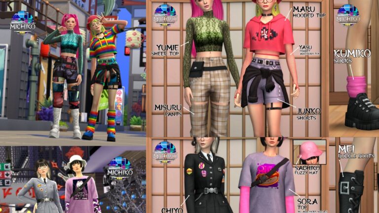 CC: Modernizando el Monte Komorebi con la colección “Michiko” por Trillyke en Los Sims 4