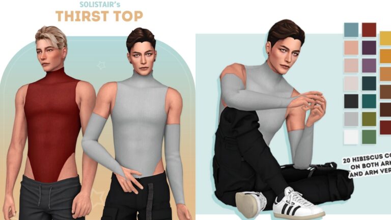 CC: Top masculino de Solistair para Los Sims 4