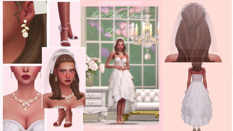 CC: Vestido de Novia con todos sus accesorios para Los Sims 4