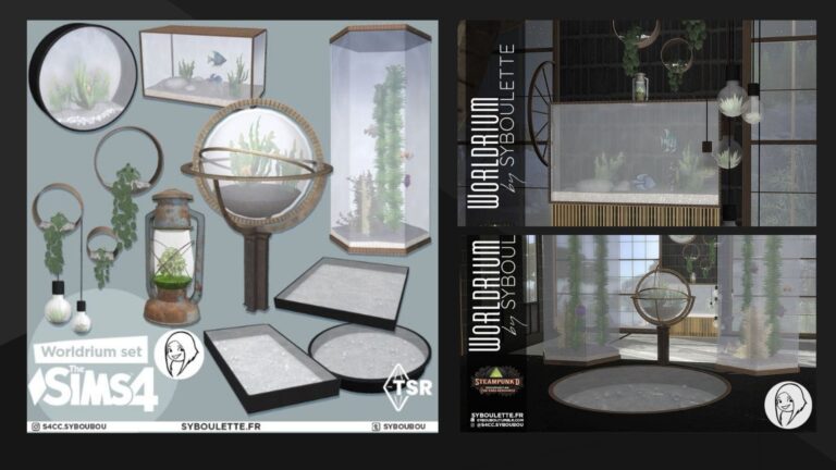 CC: Colección de muebles “Wordrium” creado por Syboulette para Los Sims 4