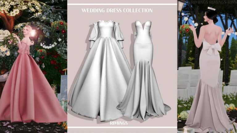 CC: Vestidos de novia romántico y estilo sirena para Los Sims 4