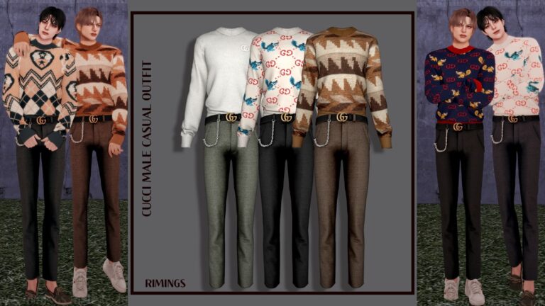 CC: outfit casual Gucci para hombres en Los Sims 4