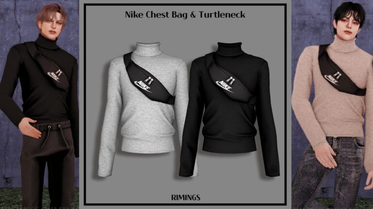 CC: Conjunto jersey con cuello y bolso Nike para hombre en Los Sims 4