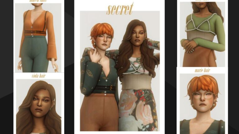 CC: Colección “Secret” de ropa primaveral para mujer creado por Clumsyalien para los Sims 4