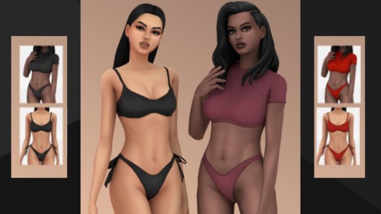 CC: Set de ropa de baño para mujeres creada por Madlen para los Sims 4