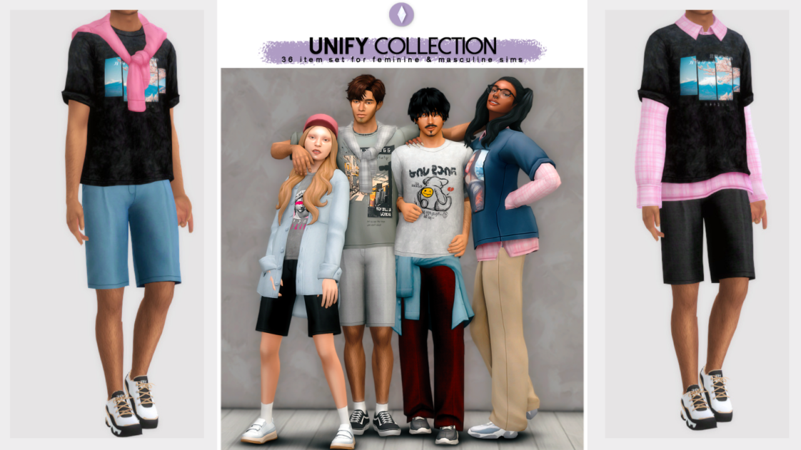 CC Unify collection moda urbana para Los Sims 4 Simlish 4
